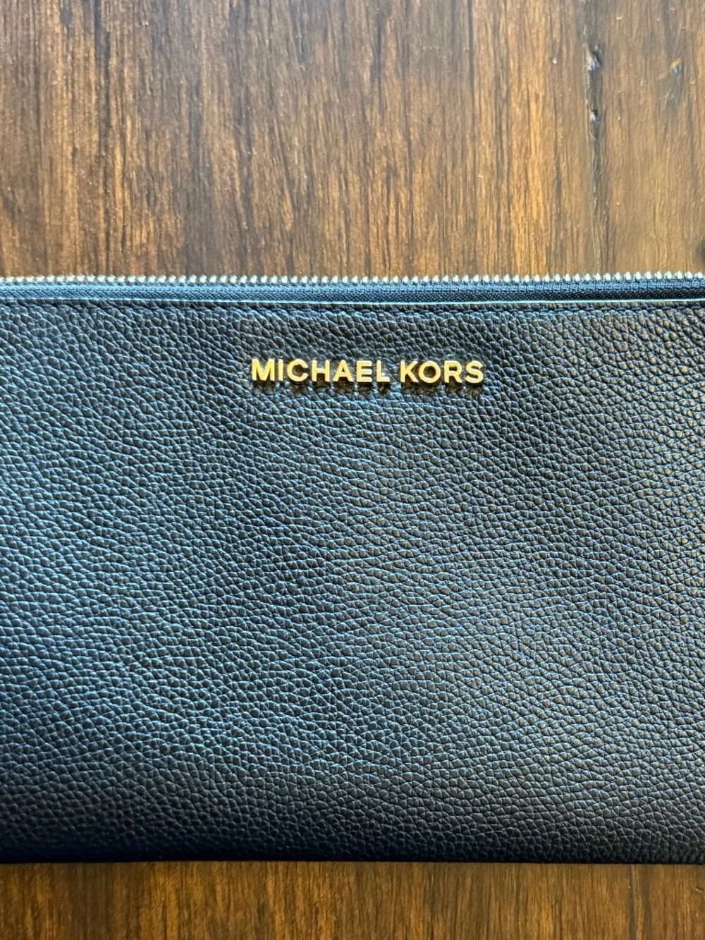 Michael Kors Women's Pebbled Leather Jet Set Wristlet - Black